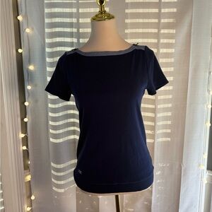 Lauren Ralph Lauren Blue Fitted Short Sleeve T-Shirt